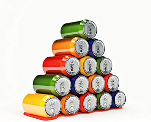 2PCS Bottle and Can Stacker for Fridge, Anti-Slip Silicone Can and Bottle Storage Holders Shelfs Pads for Beer, Food Cans etc in Fridge, Table, Cabinet and More