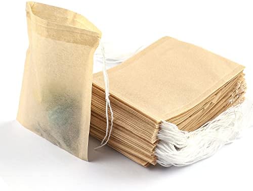 100 Pcs Tea Bags for Loose Tea, Disposable Tea Bags with Drawstring