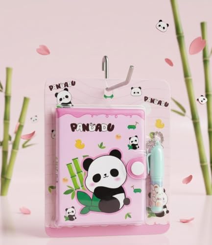 Image of AK-Store Cartoon Pocket Diary with Pen, Writing Notebook for Kids Boys Girls, Cartoon Stationery Set for Students Children Birthday Return Gift (Panda Bear)