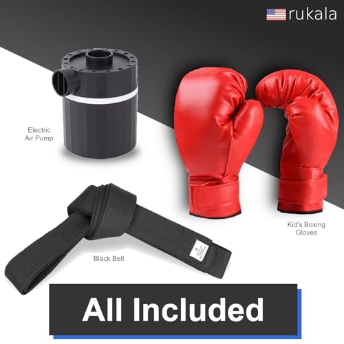 Rukala Kids Punching Bag Set - Boxing Gloves, Karate Black Belt, and Electric Pump Included, Ages 3-12 by Rukala - Image 4