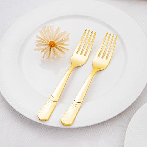 Supernal 400pcs Plastic Forks Gold, Disposable Forks Heavy Duty, Gold Plastic Silverware,Dessert Forks, Perfect For Parties & Weddings,Birthday, Camping and Outdoor Use by supernal - Image 6