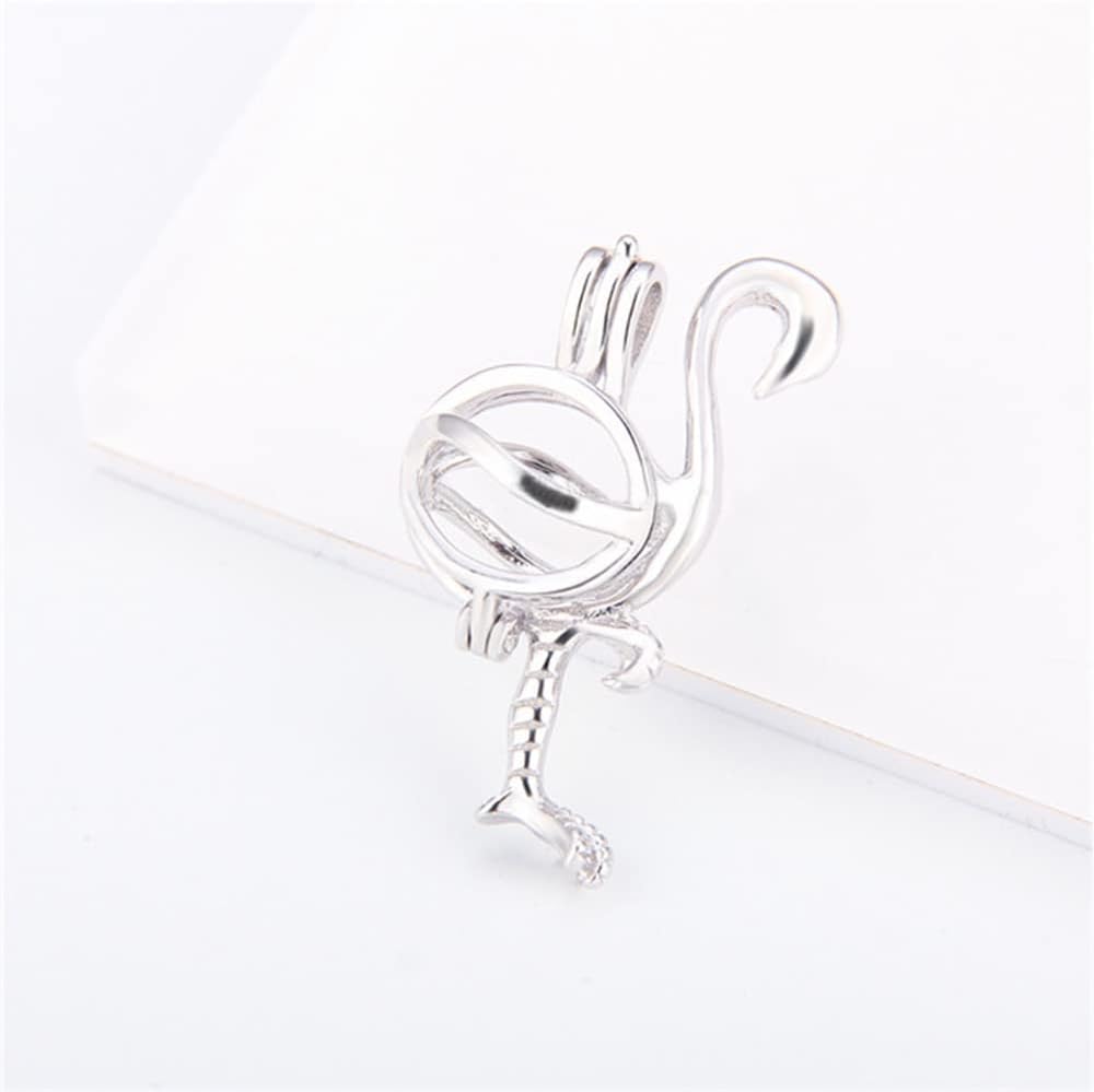 5Pcs Silver Plated Ostrich Cage Pendants Crafting Charm for DIY Necklace Bracelet Jewelry Making - Image 2