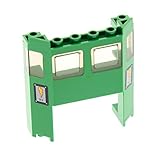 Bausteine gebraucht 1 x Lego System Fenster grün 1x4x2 Scheibe transparent schwarz Zug Eisenbahn Lok 9V Aufkleber Führerhaus Cockpit Rahmen breit 2924bpb001