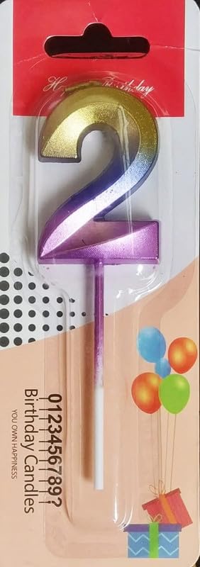 Image of Number Candles 3 inch for Birthday Parties, Wedding, Engagement, Valentines Day Celebration, Theme Party Cake Decoration Multicolor (Number 25 or 52)