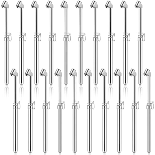 Image of Yunsailing 20 Pcs 10 Pcs Dual Head Tire Pressure Gauge Heavy Duty Truck Tires Air Pressures Gauges with Hook Range 10-150psi, 0.7-10.3bar for Semi Trucks Car Bus Rv Van (Silver)