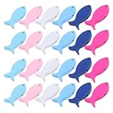 ibasenice 100個 木製魚型装飾品 耐久性 手作り用 ビーチテーマの室内飾り デスクトップや水槽装飾に