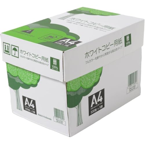 【Amazon.co.jp限定】【2500枚入り】エイピ一ピ一・ジャパン 高白色 ホワイトコピー用紙 A4 2500枚(500枚×5冊) PEFC認証