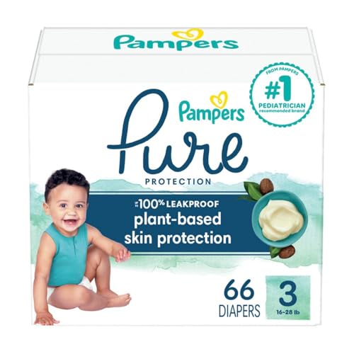 Image of Pampers Pure Protection Diapers - Size 3, 66 Count, Hypoallergenic Premium Disposable Baby Diapers