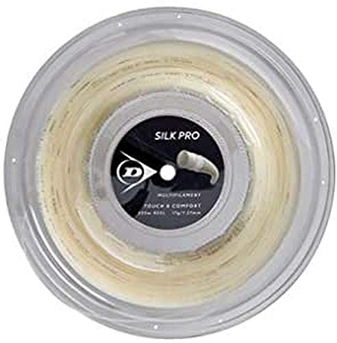 DUNLOP Unisex – Erwachsene 624812 Tennis String Silk Pro 200m Rolle 127mm 1Stück, Natural, One Size