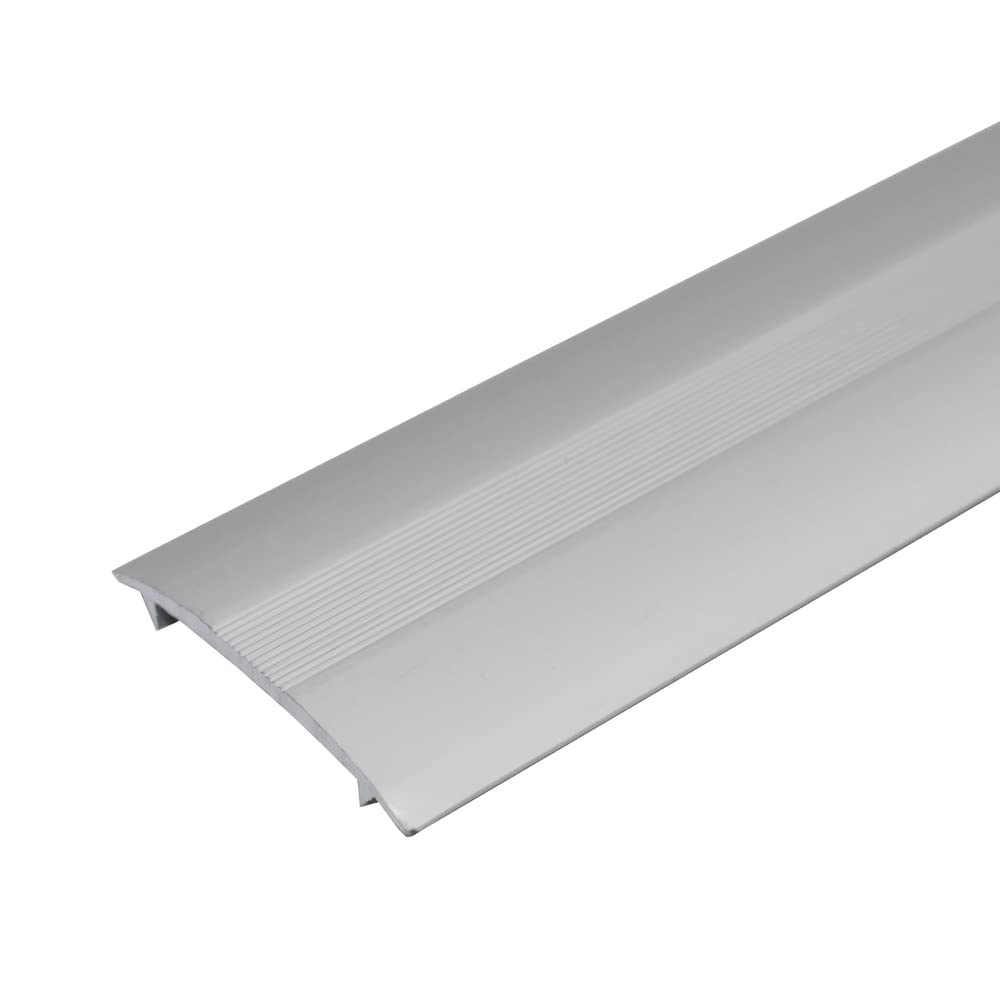 C68 36mm Anodised Aluminium Carpet Cover Strip Profile - Silver, 3.0m