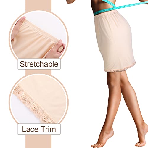 Image of Haysandy 3 Pcs Half Slip for Women Under Dresses Lace Short Trim Half Slips for Underskirt Slip Dress