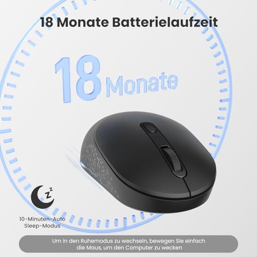 TECKNET Bluetooth Kabellose Maus (BT 5.0/3.0 + 2.4G) Wireless Mouse – Ansicht 6