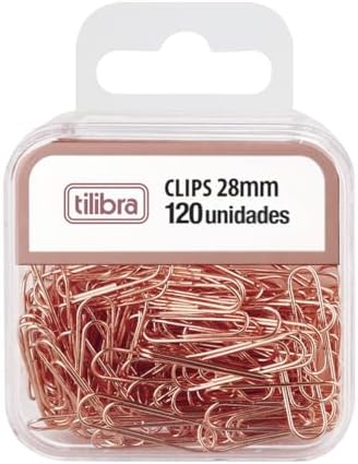 Tilibra - Clips 28mm Ouro Rose 120 Unidades