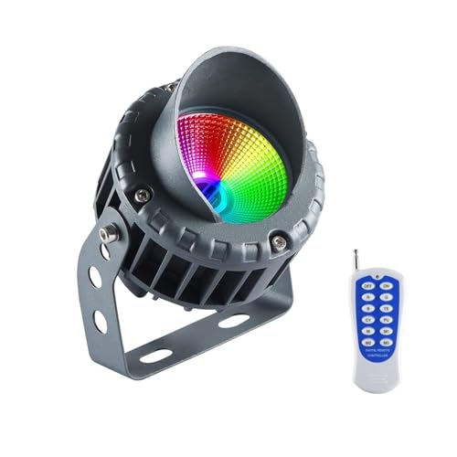 Spot Lights,Led Beam Light - RGB Color Changing Rotation Spotlight, AC12V COB Tree Outdoor Flood Light(24w)
