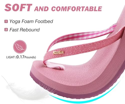 Image of KuaiLu Flip Flops for Women with Arch Support Summer Beach Thong Sandals
