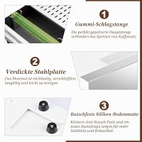 Sudschublade für Kaffeesatz, Kaffeesatz Abschlagbehälter, 36 x 28 x 10 cm Kaffee Abklopfbehälter, Sudschublade für Espresso Siebträgermaschine Massive Gleitleiste & Herausnehmbare Abklopfstange – Ansicht 4