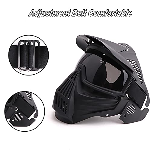 Senmortar Airsoft Mask Full Face Tactical Masks Protection Gear For Halloween Cs Game Costume Accessories Motocross Cosplay Black & Grey #TOP3