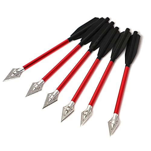 ACCMOS Aluminium Armbrustbolzen Pfeile 6,7 Zoll Steel Broadhead Tip Jagdpfeile für 50-80lbs Mini Armbrust Bogenschießen - Angeln Jagd Target Practice 6 Stück