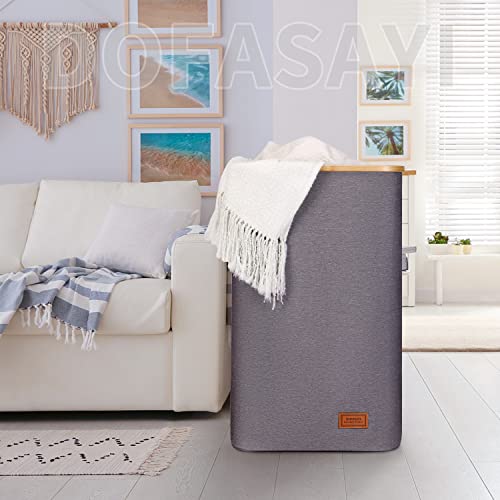 Dofasayi Laundry Basket, Laundry Hamper With Lid - 120L Dirty Clothes Hamper With Removable Bag - Tall Laundry Bin With Lid - Bathroom, Dorm, Large Hamper For Laundry With Lid, Gray #TOP6