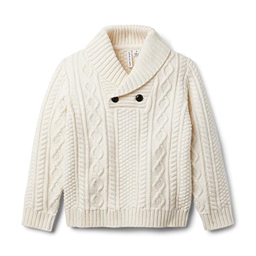 Janie and Jack Boy's Shawl Collar Pullover Sweater (Toddler/Little Kids/Big Kids) Ivory 5 Little Kid