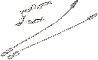 Integy RC Model C31118SILVER Secured Body Clip (4) with 120mm Retainer Link for 1/16 & 1/10 RC