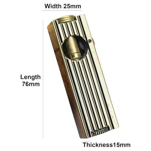 Image of Smoke King Bohemian Gold Antique Vintage Lighter - Reusable Windproof Trench Lighter with Horizontal Pull-Out Ignition, Collection & Gift (Brass)