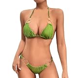 calzedonia bikini verde militare Traje de baño racerback negro deportivo para mujer, traje de baño con cuello en V, traje de baño push up de una pieza para mujer, traje de baño de cintura alta, traje de baño para mujer, traje de baño para mujer, traje de baño sólido sexy, tanga con relleno de dos piezas, traje de baño para mujer, bikini retro push up de dos piezas, sexy con cuello halter Pantalones deportivos de natación Traje de baño de una pieza para mujer