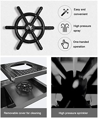 Kitchen Sink Hidden Cup Washer Sink 304 Stainless Steel Vegetable Sink Island Bar Invisible Sink Vegetable Sink with Cover (Dark Grey 60 * 26 * 22cm)