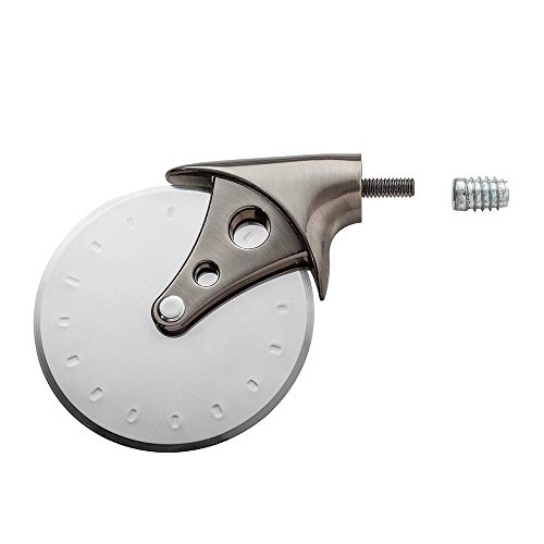 Pizza Cutter Turning Kit - 4” Diameter Stainless Steel Blade - Pewter Finish Pizza Slicer for Pizza Cutting - Pizza Accessories and Supplies for Pizza Lovers - Easy to Install Pizza Cutter Tool