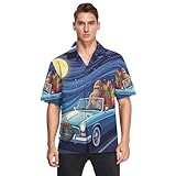 Material: camisa de manga corta con botones para hombre, 100 % poliéster, camisa estampada de manga corta con botones y tela ligera seleccionada a mano, ajuste casual y regular, estilo moderno, cómoda de llevar.