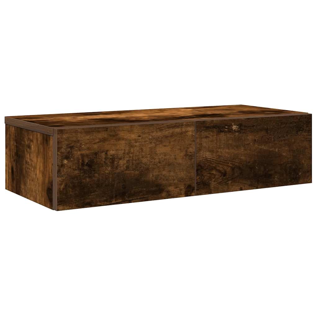 eSituro Étagère Murale en Bois Chêne, 60cm pour Cuisine, Salle De Bain, Salon, Chambre, Rangement pour Épices, Produits De Soin, Photos, Bougies Parfumées, SWS0377