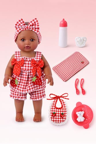Set muñecas bebé negras 15 pulg. vinilo realista miniatura 1