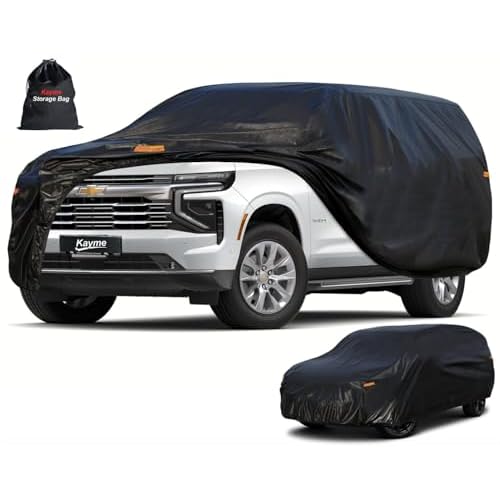 Kayme 7 Layers SUV Car Cover Custom Fit for Chevrolet Chevy Tahoe (2007-2025) Waterproof All Weather for Automobiles, Outdoor Full Cover Rain Sun UV Protection. Custom Fit Chevrolet Tahoe PE