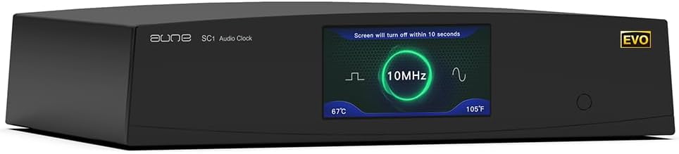 Aune SC1 EVO Audio Clock, 10MHz External OCXO Sine Wave/Square Wave Outputs for Audio Devices with 10MHz Clock Input Like X1s GT, N5, S9c Pro, S10N, S8c, S18 (Black)
