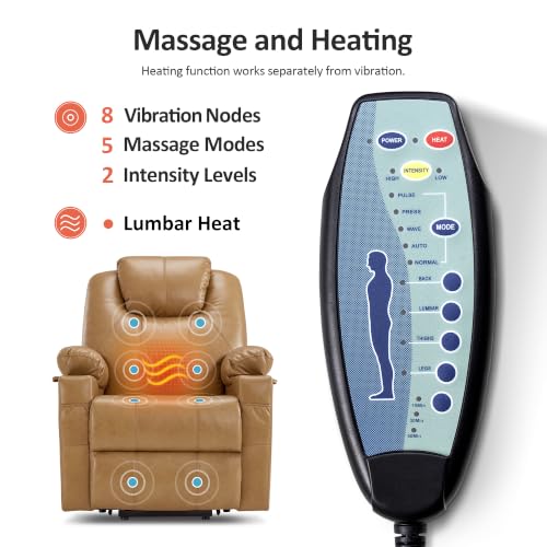 Image of MCombo Small Power Lift Recliner Chair for Elderly, Heat and Massage 7141