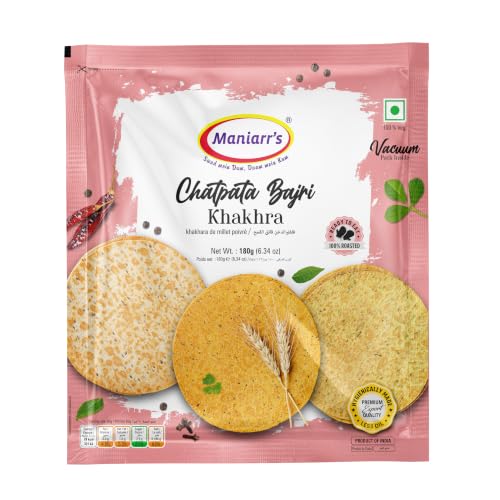 Image of Maniarr's Khakhra Combo Pack of 6 | Ragi Ajwain, Chatpata Bajri, Jeera, Masala, Methi & Plain Khakhra | 200g Each | Crispy Roasted Whole Wheat & Millet Snack | Total 1.2kg