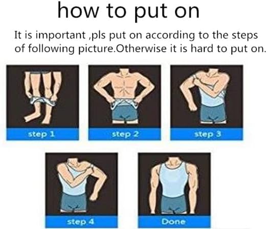 Miniatura 6 de Ropa interior para hombre con control de abdomen adelgazante, compresión para ocultar ginecomastia