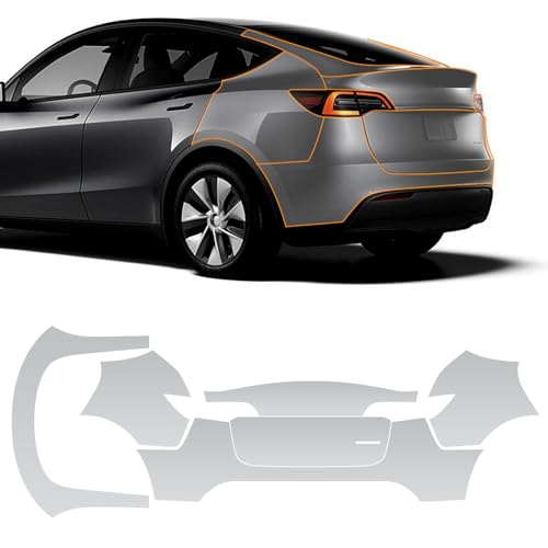 FDAIUN Precut PPF for Tesla Model Y 2020-2023 Gloss Clear Car Paint Protective Film Scratch Protector Exterior Accessories (Trunk + Rear Bar 6Pcs)