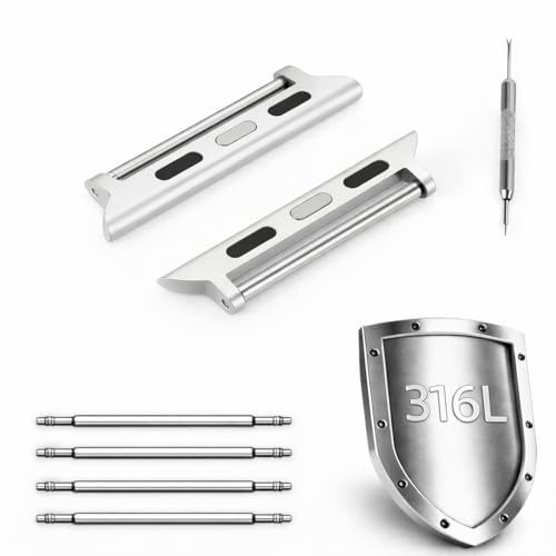 Ya en manzanajugosa.com: Adaptadores universales para correas de 22 mm compatibles con Apple Watch Serie 1-11 con varillas de reserva, Serie 11/10 46 mm, Acero inoxidable, no.