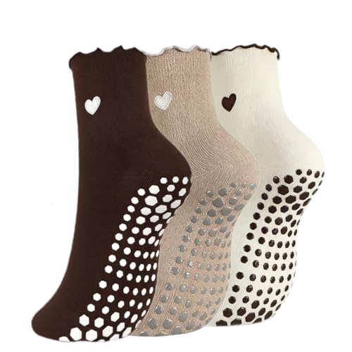 Image of Grip Socks Pilates,Cute Pilates Socks for Women, Ruffle Grippy Sock for Yoga Barre Hospital