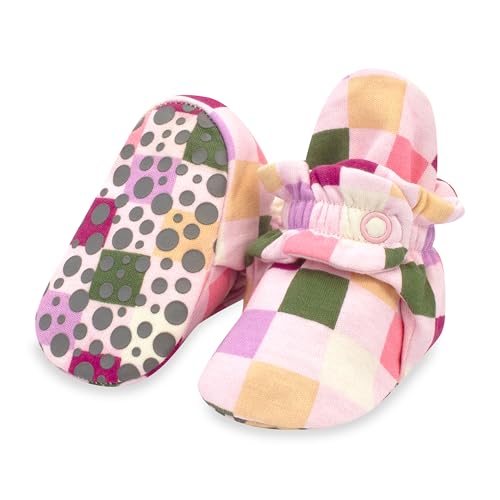 Image of Zutano Unisex Organic Cotton Baby Booties, Stay-On and Non-Slip, Newborn to Toddler