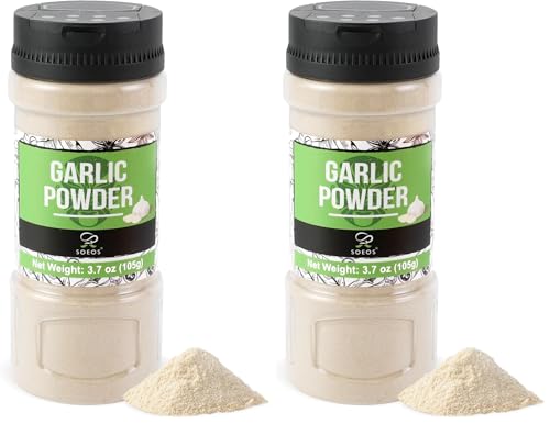 Soeos Garlic Powder, 105g (3.7oz), Garlic Powder Seasoning, Additive Free, Non-GMO, Garlic Seasoning for Flavor Vegetables, Grilled Meats, Salads, Dressings and More (Pack of 2) image 3
