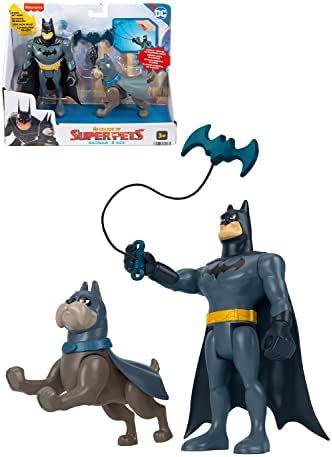 Fisher-Price DC League of Super-Pets Batman & Ace the Hound Poseable Figure & Accessory Set for Preschool Kids Ages 3+ Years