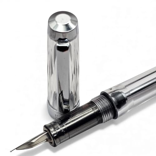 Image of THE VENTI Fountain Pen - Acrylic VAC Filler, Schmidt Nib (Fine),Vaccum Filling Pen, Best Pen Gift Set for Men & Women, Professional, Executive, Office, Nice Pens,Return Gift (F013-White)