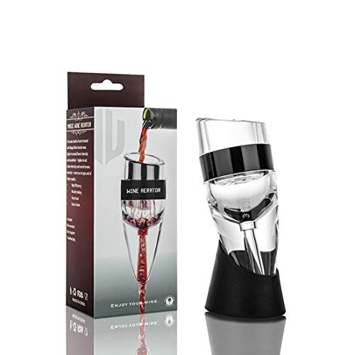 Wine Aerator - New 2021 Luxury Wine Air Aerator - Red Wine Decanter Aerator - Wine Aerator Wine Pourer - Wine Filter Sulfite Soften - Wine Decanters Areators for Wine Bottle - black