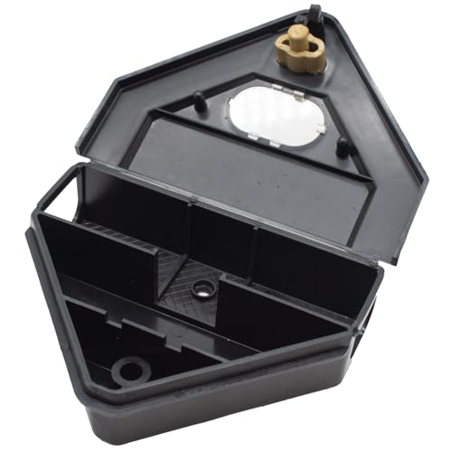 Gold Key Rat Depot Plastic Tamper-Resistant Bait Station with Clear Window – Heavy-Duty Rodent Control Station – Secure, Reusable Design for Indoor & Outdoor Use