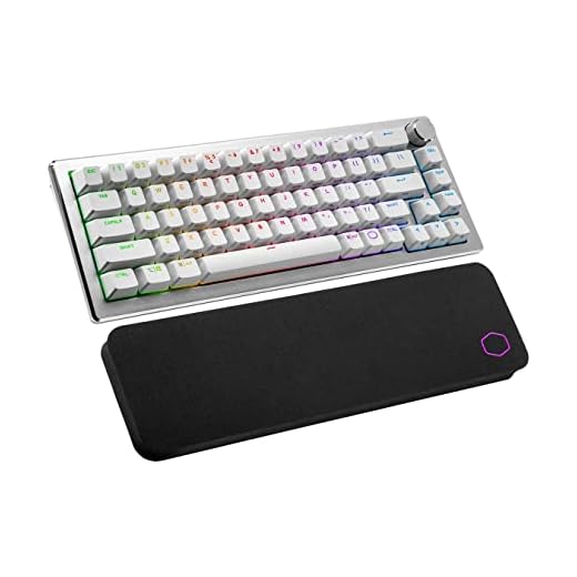 Cooler Master CK721 Sliver White Hybrid Wireless Mechanical Red Switch Keyboard with 65% Format, USB-C Connectivity, and 3-Way Dial