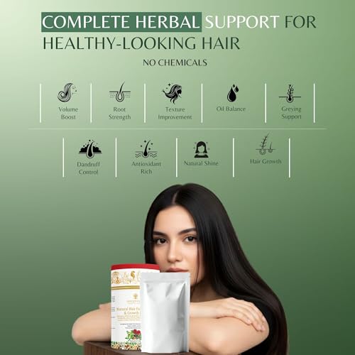 Image of Natural Hair Fall Control & Growth Pack | Ayurvedic Herbal Hair Mask Powder for Hair Growth, Hair Fall Reduction & Scalp Nourishment | Sulphate & Paraben Free Herbal formula with Rosemary, Hibiscus & Bhringraj | For Men & Women | 400g (Pack of 2)