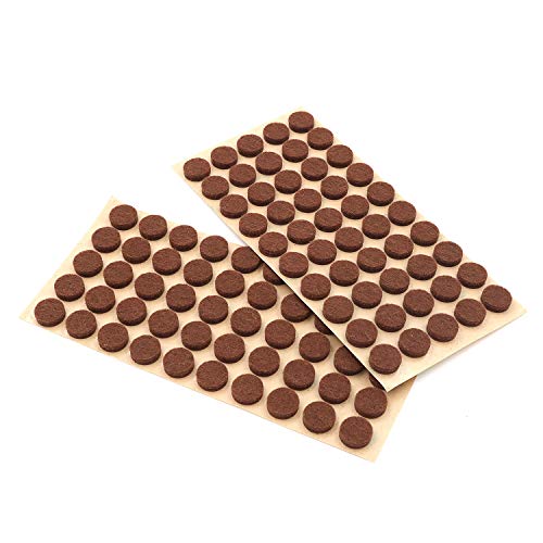 Furniture Felt Pads 3/8" (10Mm) Diameter Round 3M Self Adhesive Protects Kitchen Cabinets, Drawers, Desks And Furniture Against Bumps And Scratches 100 Pack - Mocha (Medium Brown) #TOP2