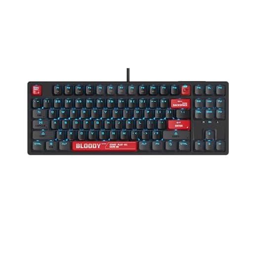 Bloody AT98 Red Optical Mechanical Gaming Keyboard 98 Key Compact Layout RGB Backlit Exact Reset System